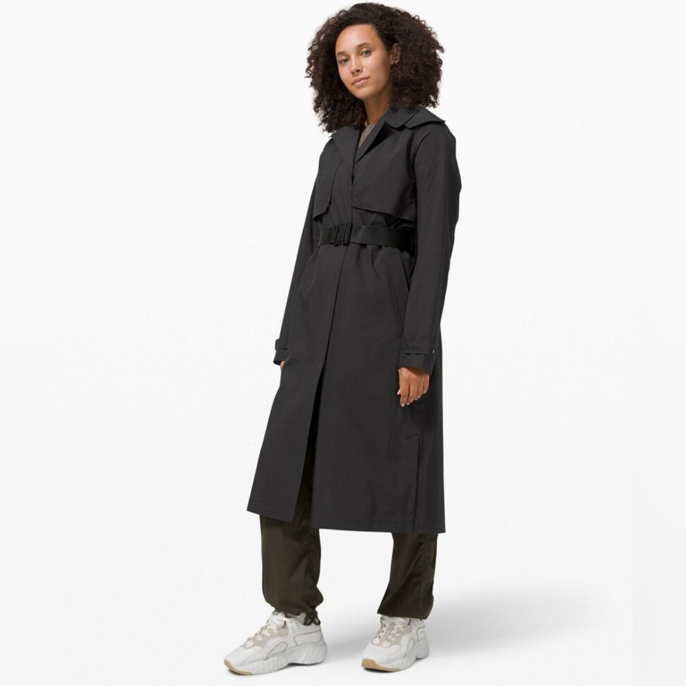 lululemon athletica Black Trench Coat with Belt